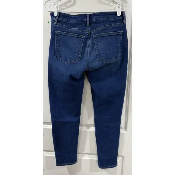 LOFT Curvy Skinny Jeans Size 27 Mid Rise Dark Wash Stretch Denim - Picture 2 of 7